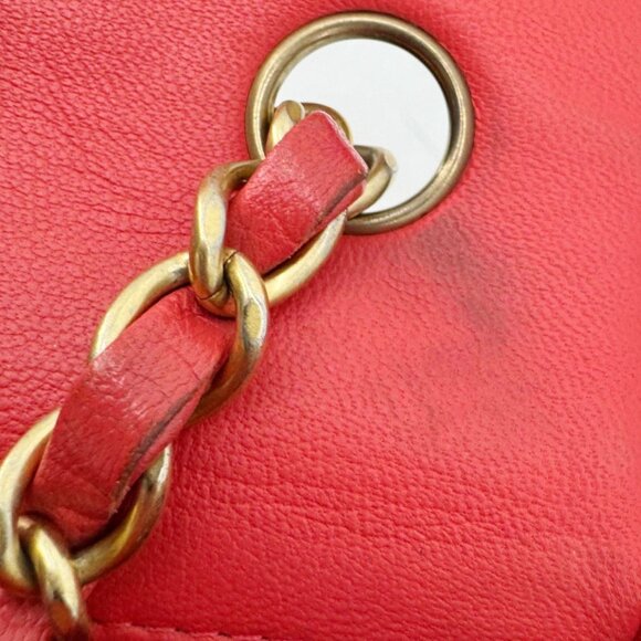 Chanel Classic Rectangular Flap Mini Quilted Leather Crossbody Bag Reddish Pink - Picture 12 of 16